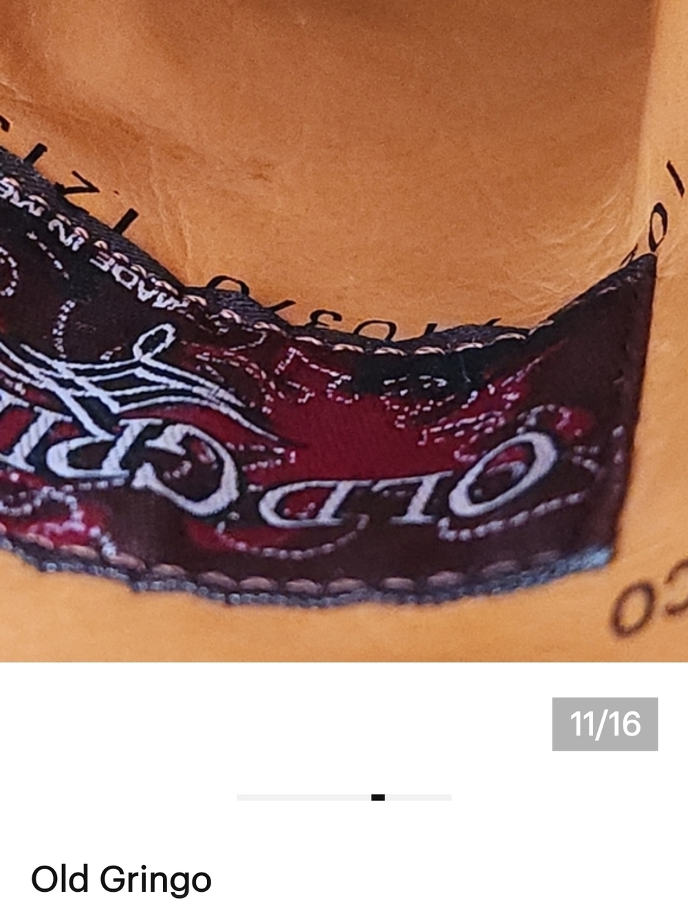 Old Gringo Tan Leather Cowboy Boots with Cream Stitching - Picture 10 of 10